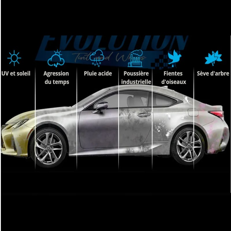 Application du Spray Brillance Plus sur la carrosserie